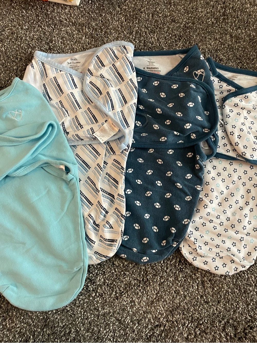 SwaddleMe Baby Swaddle Set - Teal, Light Blue, Navy, White